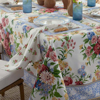 Garden Floral Cotton Tablecloth - Natures Bouquet, 70 in. x 90 in.,Nature's Bouquet