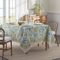 Garden Floral Cotton Tablecloth - Gardenia Mist, 70 in. x 90 in.,Gardenia Mist
