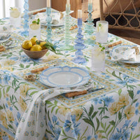 Garden Floral Cotton Tablecloth - Gardenia Mist, 70 in. x 90 in.,Gardenia Mist