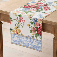 Garden Floral Cotton Table Runner - Natures Bouquet, 16 in. x 90 in.,Nature's Bouquet