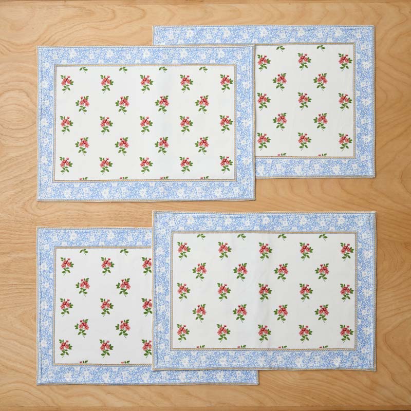 Garden Floral Cotton Placemats, Set of 4 - Natures Bouquet,Nature's Bouquet