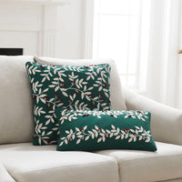 Holiday Decorative Pillow Cover - Holiday Berry Green, 12 in. x 21 in.,Holiday Berry Green