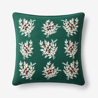 Holiday Decorative Pillow Cover - Berry Leaf, 20 in. x 20 in.,Berry Leaf
