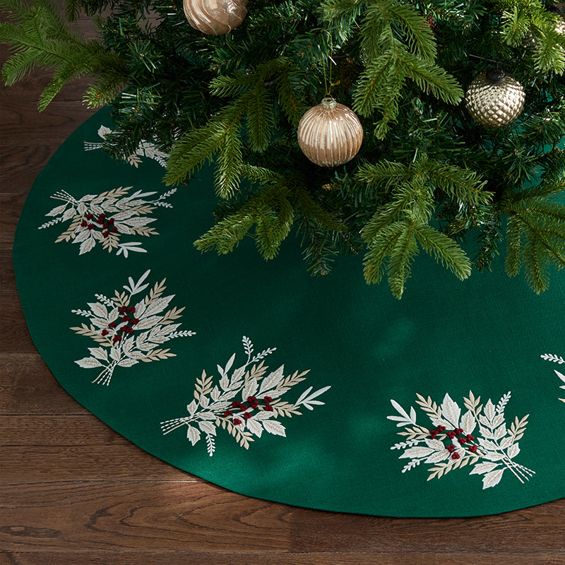 Holiday Tree Skirt - Berry Leaf,Berry Leaf