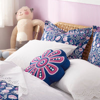 Decorative Shaped Pillow - Navy Flower,Navy Flower