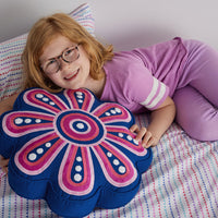 Decorative Shaped Pillow - Navy Flower,Navy Flower