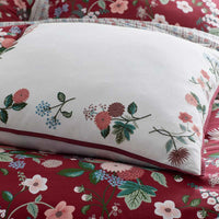 Dahlia Embroidered Decorative Square Pillow Cover - Ivory, 26 in. x 26 in.,Cream Multi