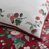 Dahlia Embroidered Decorative Square Pillow Cover - Ivory, 26 in. x 26 in.,Cream Multi