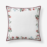 Dahlia Embroidered Decorative Square Pillow Cover - Ivory, 26 in. x 26 in.,Cream Multi