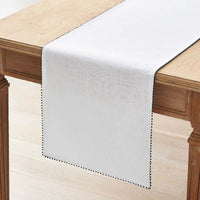 Pom Fringe Table Runner - Blue, 16 in. x 108 in.,Blue