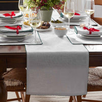 Pom Fringe Table Runner - Green, 16 in. x 90 in.,Green