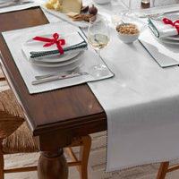 Pom Fringe Table Runner - Green, 16 in. x 90 in.,Green