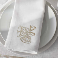 Metallic Napkins, Set of 4 - Bells,Bells