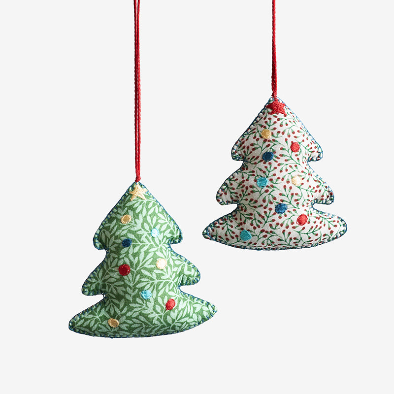 Holiday Chic Reversible Ornaments, Set of 2 - Trees,Trees