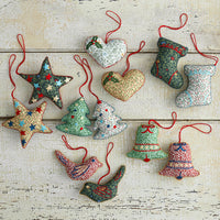 Holiday Chic Reversible Ornaments, Set of 2 - Birds,Birds