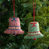 Holiday Chic Reversible Ornaments, Set of 2 - Bells,Bells