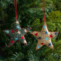 Holiday Chic Reversible Ornaments, Set of 2 - Stars,Stars