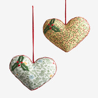 Holiday Chic Reversible Ornaments, Set of 2 - Hearts,Hearts