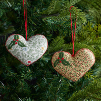 Holiday Chic Reversible Ornaments, Set of 2 - Hearts,Hearts