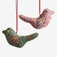 Holiday Chic Reversible Ornaments, Set of 2 - Birds,Birds