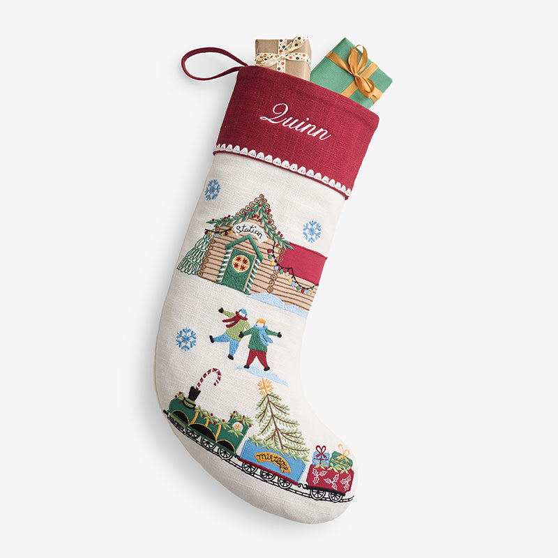 Festive Winter Stocking - Train,Train
