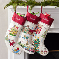 Festive Winter Stocking - Christmas House,Christmas House