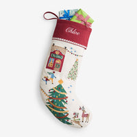 Festive Winter Stocking - Christmas House,Christmas House