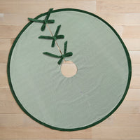 Stripe Dot Reversible Tree Skirt - Green,Green