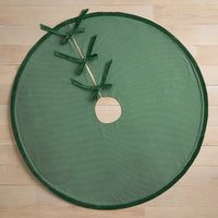 Stripe Dot Reversible Tree Skirt - Green,Green