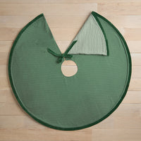 Stripe Dot Reversible Tree Skirt - Green,Green