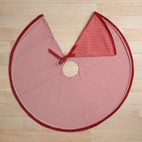 Stripe Dot Reversible Tree Skirt - Red,Red