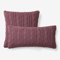 Chunky Cable Knit Decorative Pillow Cover - Rose,Rose