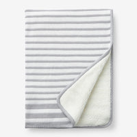 Stripe Knit Baby Blanket - Gray,Gray