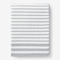 Stripe Knit Baby Blanket - Gray,Gray