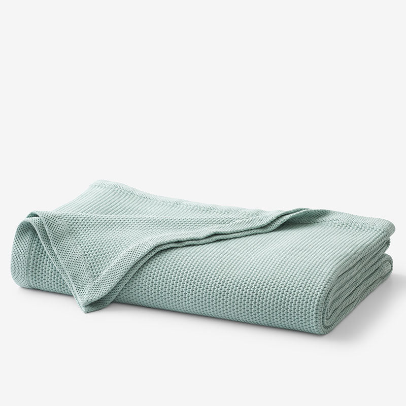 Garter Stitch Blanket - Sea Spray, Twin/Twin XL,Sea Spray