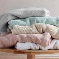 Garter Stitch Blanket - White, Twin/Twin XL,White