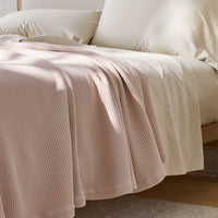 Garter Stitch Blanket - Pink Blush, Twin/Twin XL,Pink Blush