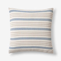 Cadence Stripe Decorative Square Pillow Cover - Blue Taupe, 20 in. x 20 in.,Blue Taupe