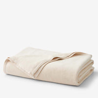 Cotton/Acrylic Fleece Blanket - Ivory, Full/Queen,Ivory