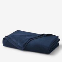 Cotton/Acrylic Fleece Blanket - Navy, Full/Queen,Navy