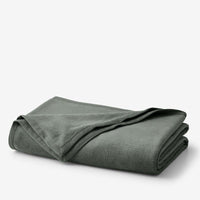 Cotton/Acrylic Fleece Blanket - Olive, Full/Queen,Olive