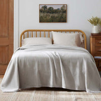 Cotton/Acrylic Fleece Blanket - Silver, Full/Queen,Silver