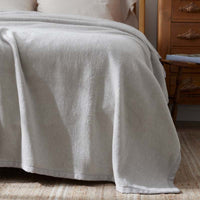 Cotton/Acrylic Fleece Blanket - Silver, Full/Queen,Silver