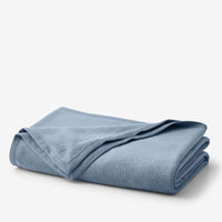 Cotton/Acrylic Fleece Blanket - Smoke Blue, Full/Queen,Smoke Blue