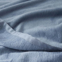 Cotton/Acrylic Fleece Blanket - Smoke Blue, Full/Queen,Smoke Blue