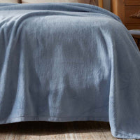 Cotton/Acrylic Fleece Blanket - Smoke Blue, Full/Queen,Smoke Blue