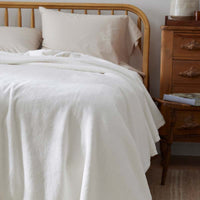 Cotton/Acrylic Fleece Blanket - White, Twin/Twin XL,White