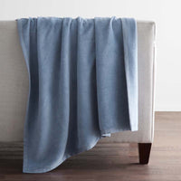 Cotton/Acrylic Fleece Throw - Smoke Blue,Smoke Blue