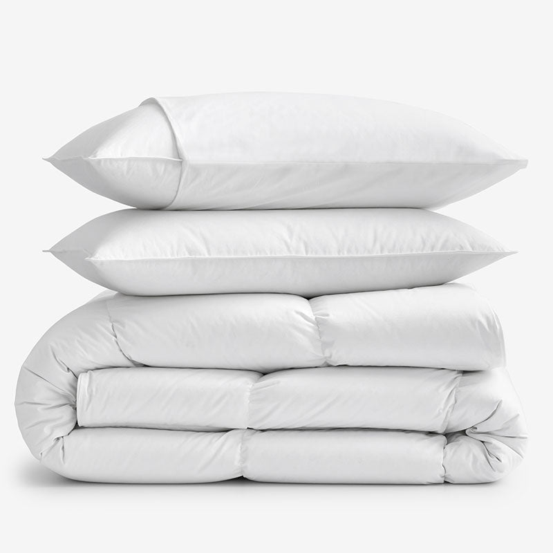 5-Piece Down Comforter & Best Down Pillow Bundle,