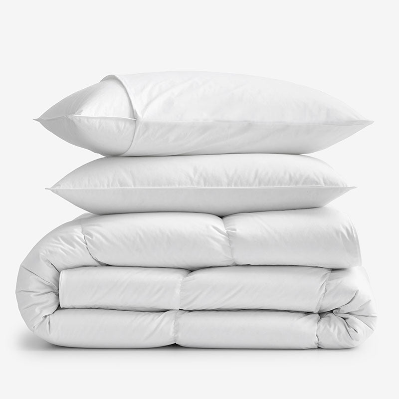 5-Piece Down Comforter & Best Down Pillow Bundle,